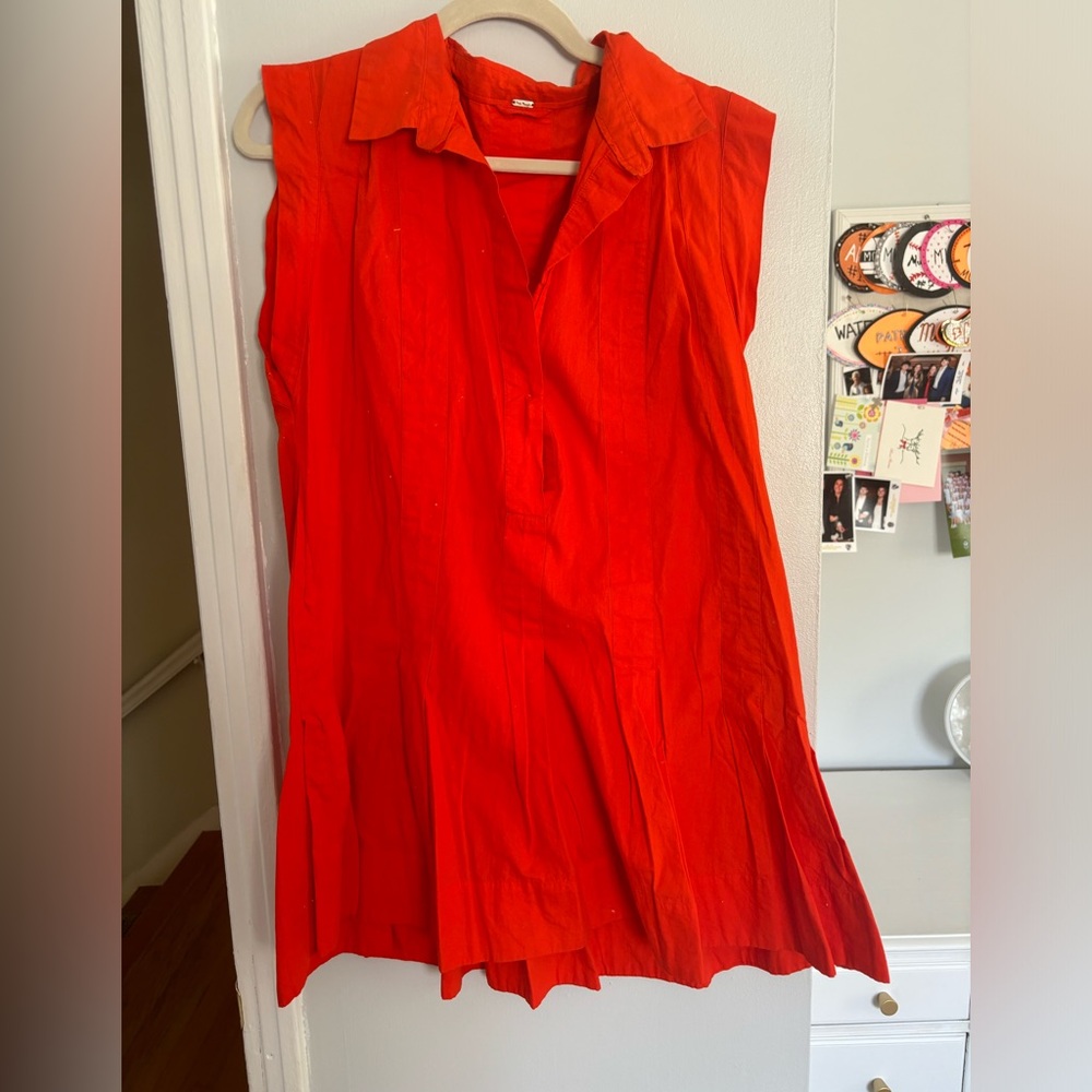 Free People Women's Orange Sleeveless Dress